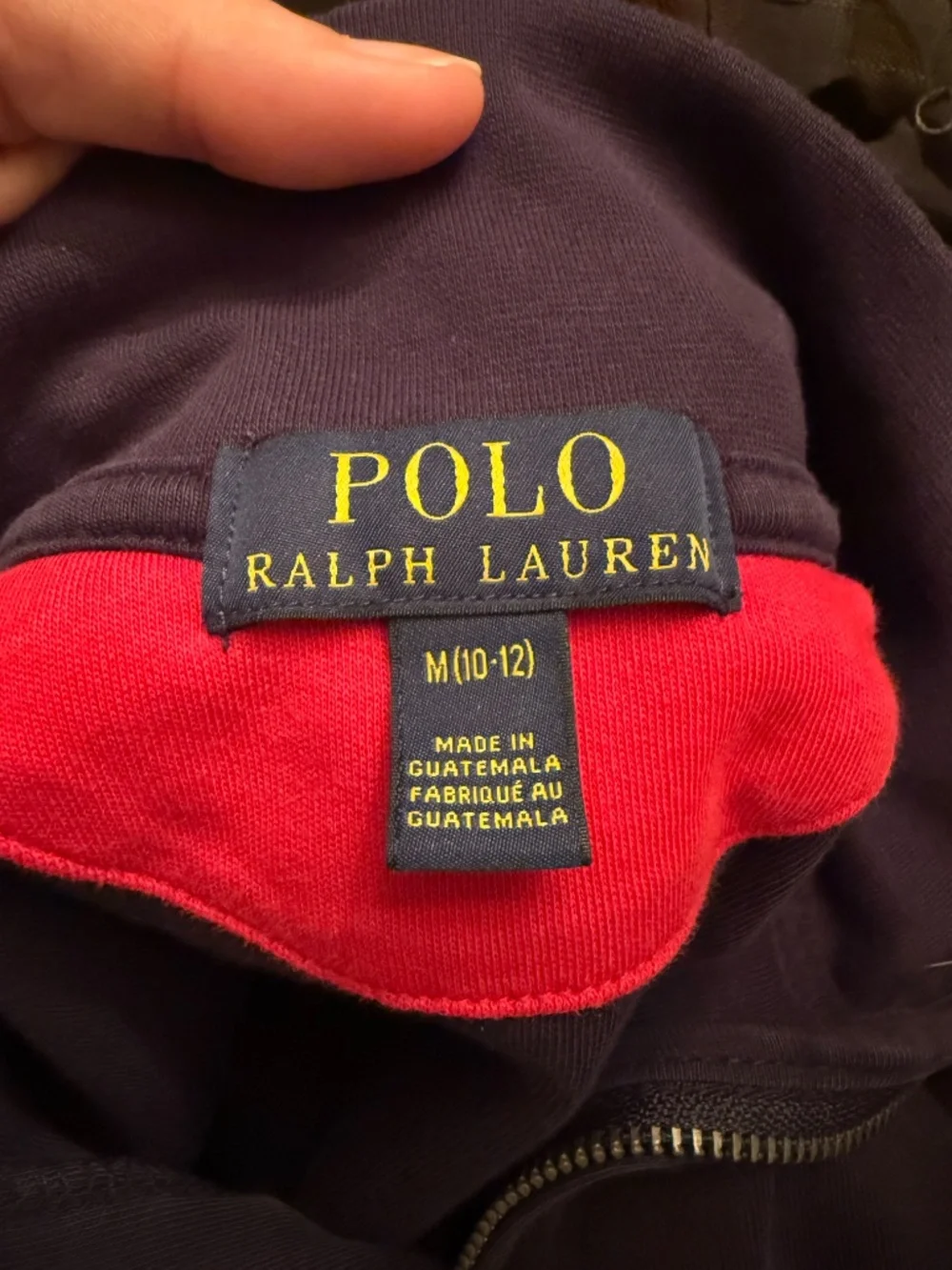 Boys Ralph Lauren Navy Blue Quarter Zip Polo M(10-11)